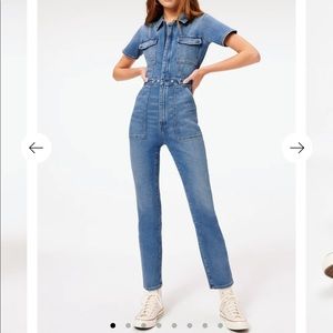 Good American Fit For Success Denim Jumpsuit Size 3/L